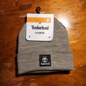 Timberland Men`s Cuffed Beanie 2 Pack - black and gray- One Size